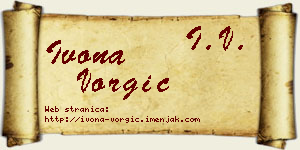 Ivona Vorgić vizit kartica
